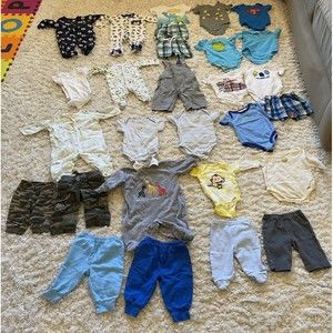 29 Piece Lot of 3m & 3m-6m Baby Boy Clothing - Bottoms, Tops, Bodysuits, Shorts